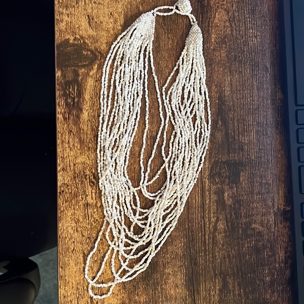 Beautiful White/Beige Beaded Necklace by Express